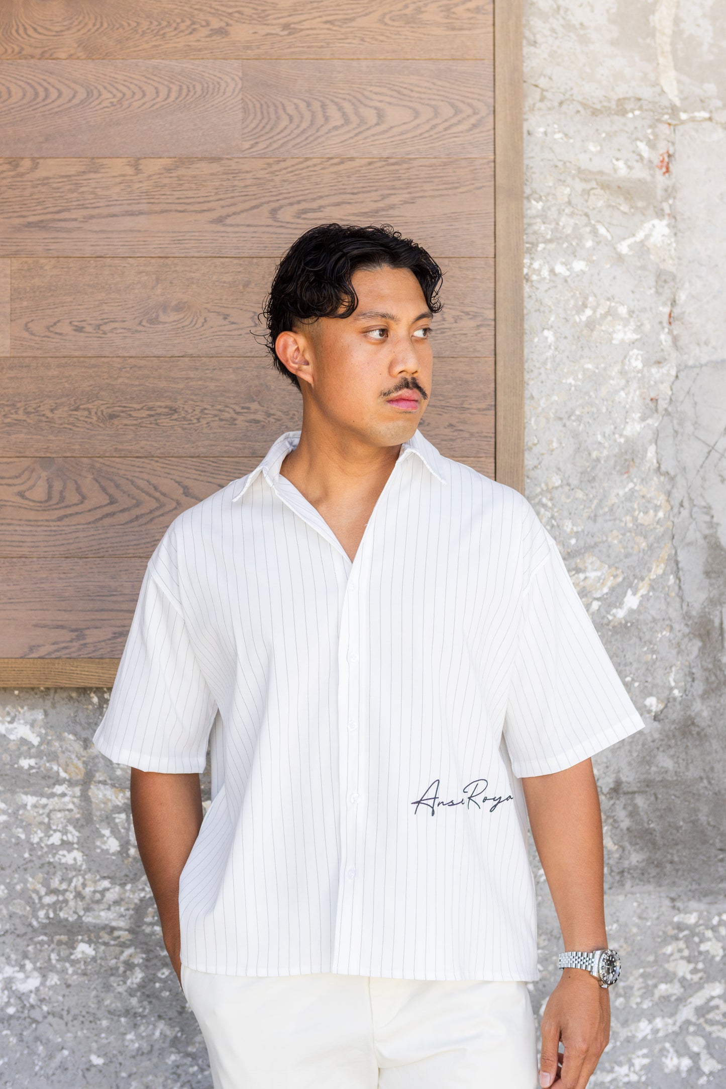 Royale Bay - Pinstripe White/Black