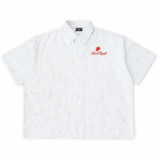 Duo Stripe Untethered Soul - White with Red Embroidery