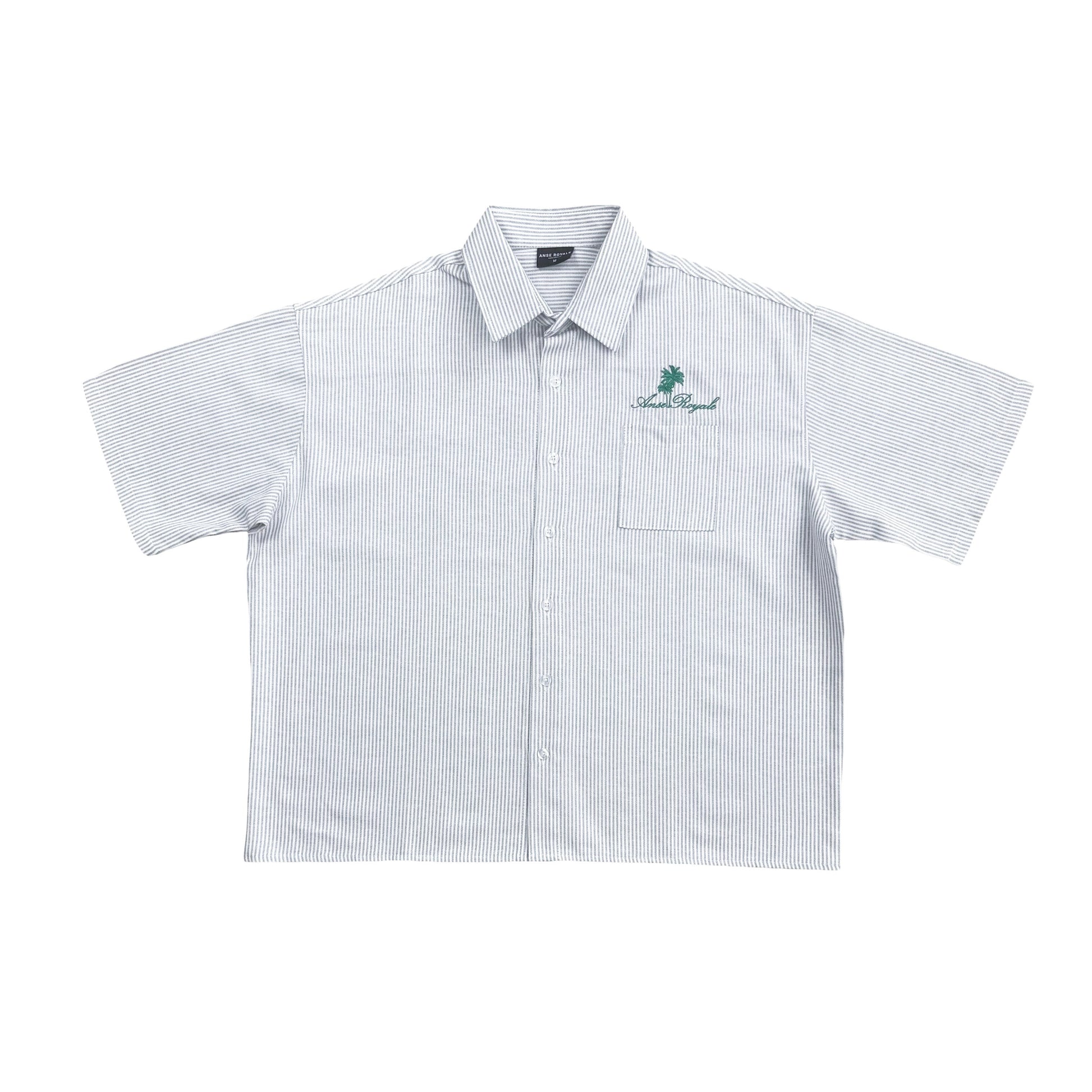 Duo Stripe Untethered Soul - White with Forrest Green Embroidery - Premium Shirts & Tops from ANSE ROYALE - Shop now at ANSE ROYALE