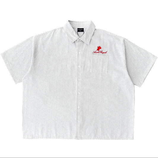 Duo Stripe Untethered Soul - White with Red Embroidery