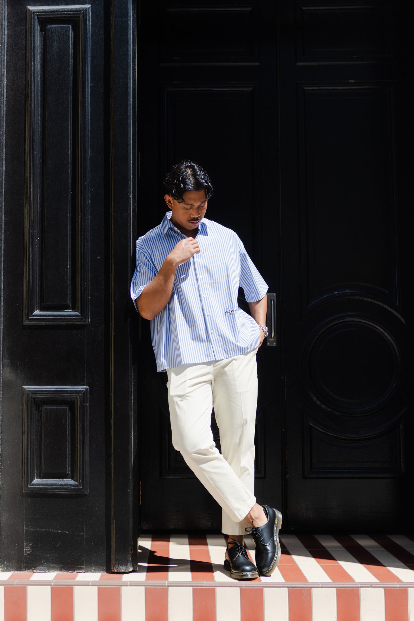 Royale Bay - Pinstripe White/Blue