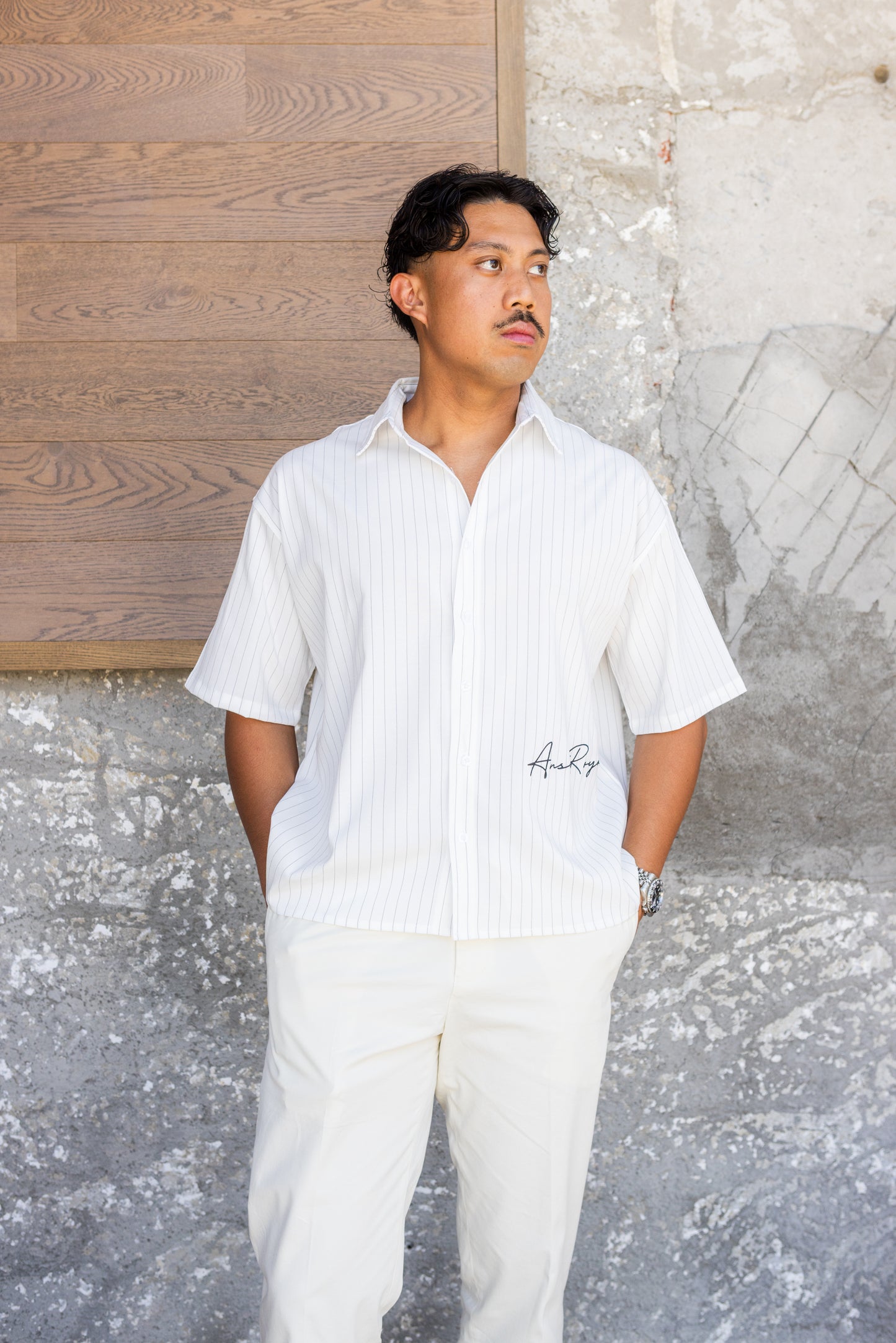 Royale Bay - Pinstripe White/Black