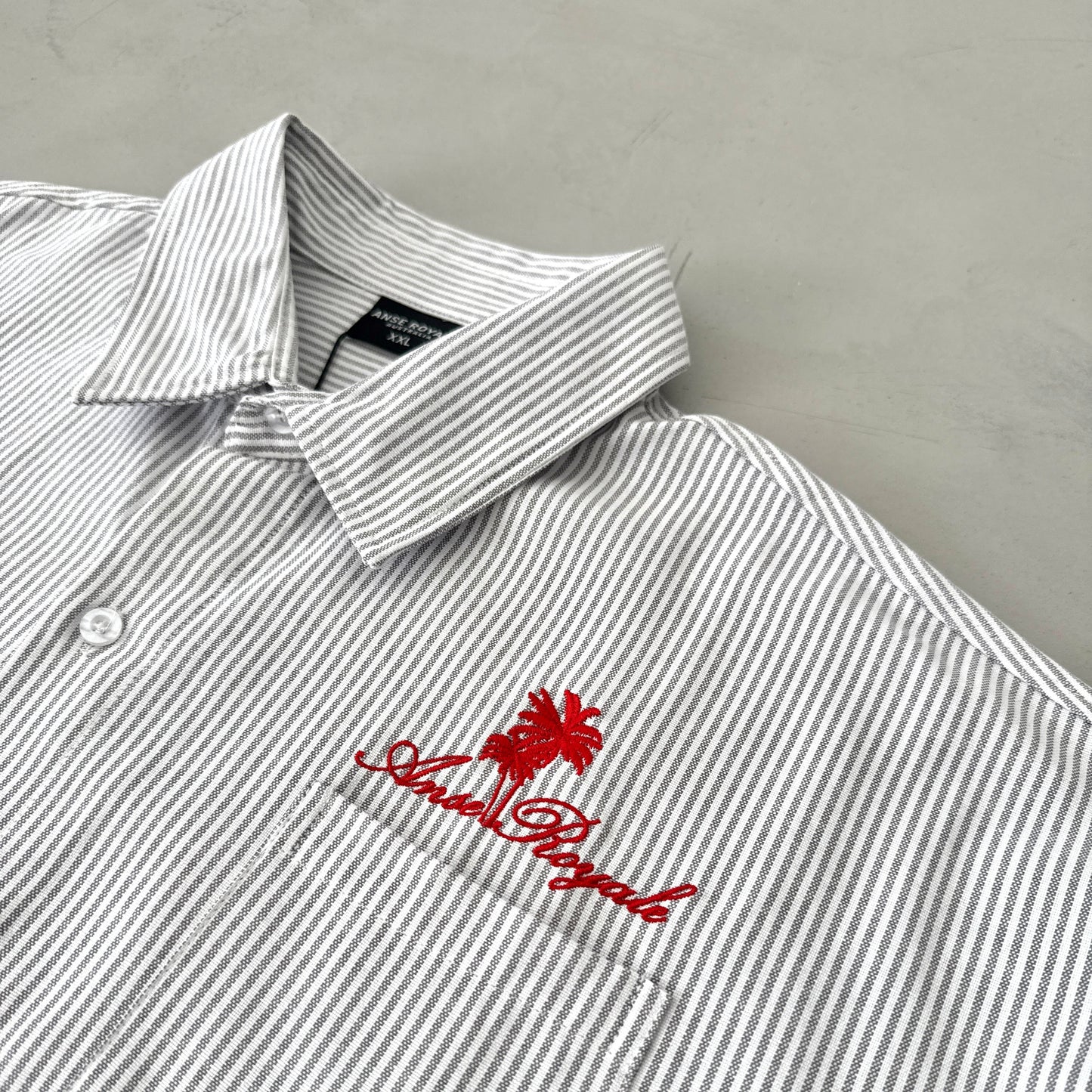 Duo Stripe Untethered Soul - White with Red Embroidery