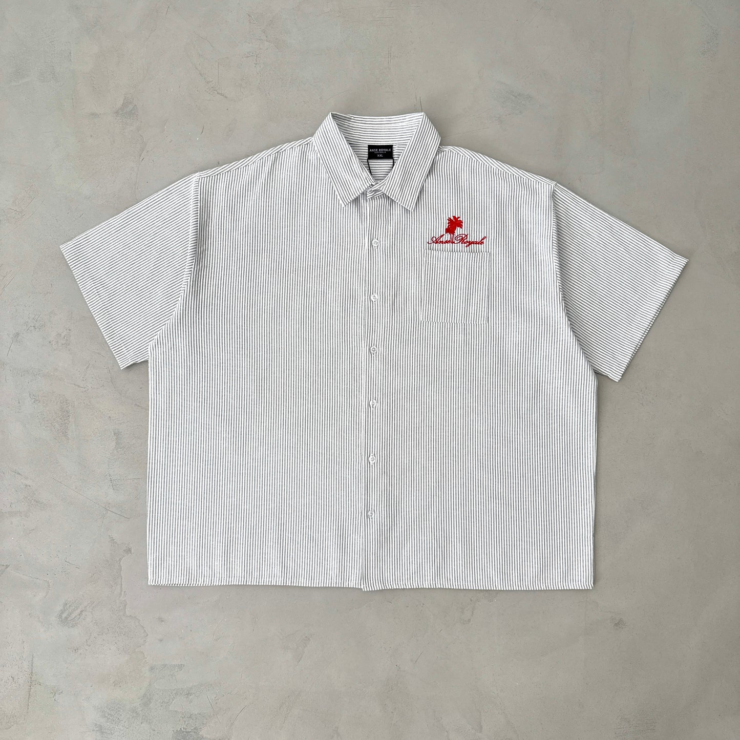 Duo Stripe Untethered Soul - White with Red Embroidery