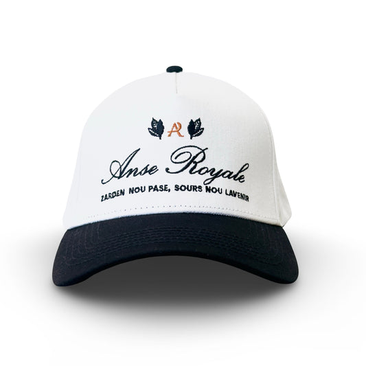 Zarden Double Leaf Snapback Hat White/Black