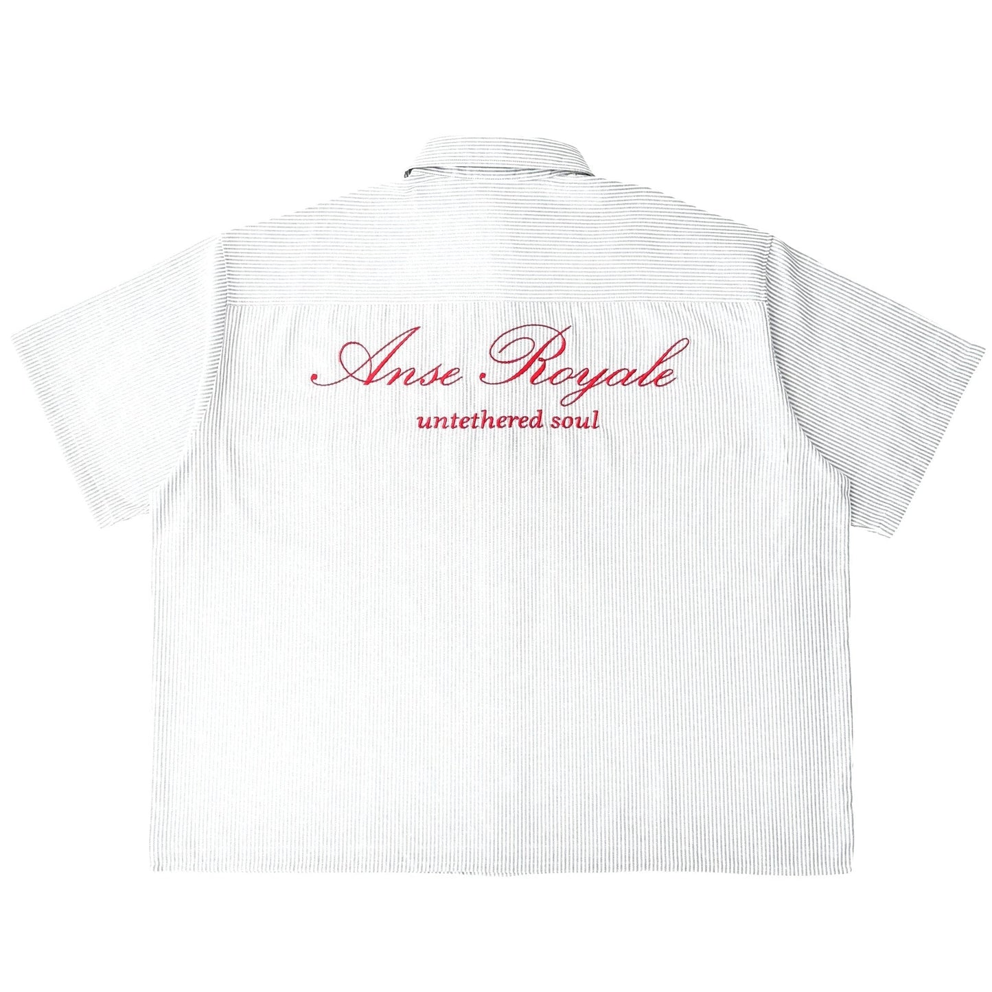 Duo Stripe Untethered Soul - White with Red Embroidery