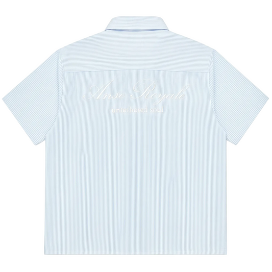 Duo Stripe Untethered Soul - Light Blue with White Embroidery