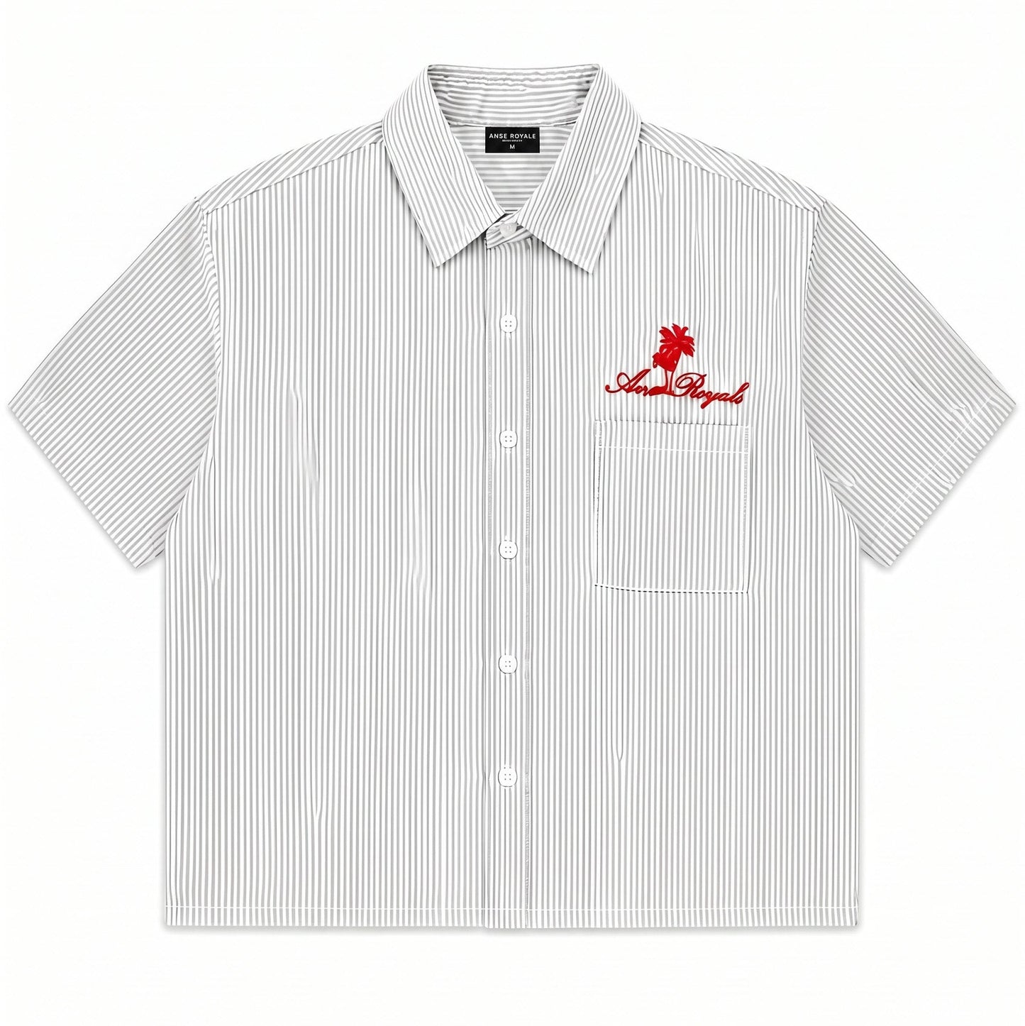 Duo Stripe Untethered Soul - White with Red Embroidery
