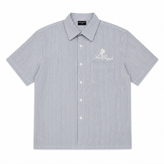 Duo Stripe Untethered Soul - Blue with White Embroidery