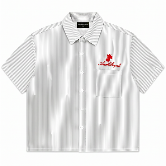 Duo Stripe Untethered Soul - White with Red Embroidery