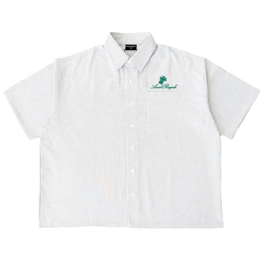Duo Stripe Untethered Soul - White with Forrest Green Embroidery