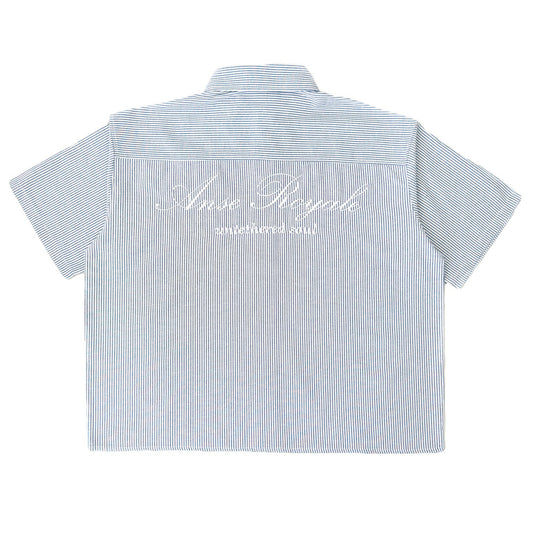 Duo Stripe Untethered Soul - Blue with White Embroidery